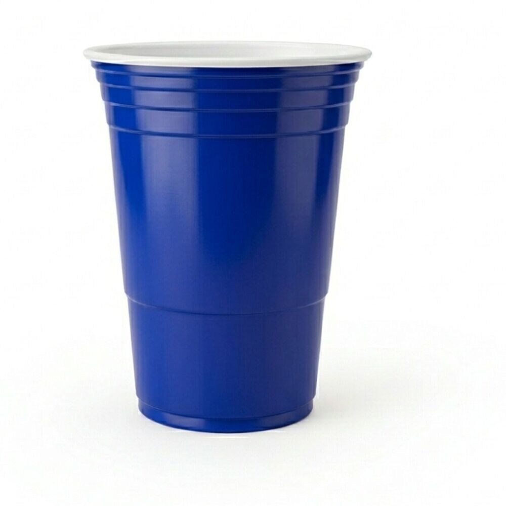 Partyware Plastic Reusable American Cup Party Tableware Set 450ml Blue (50 Pieces)