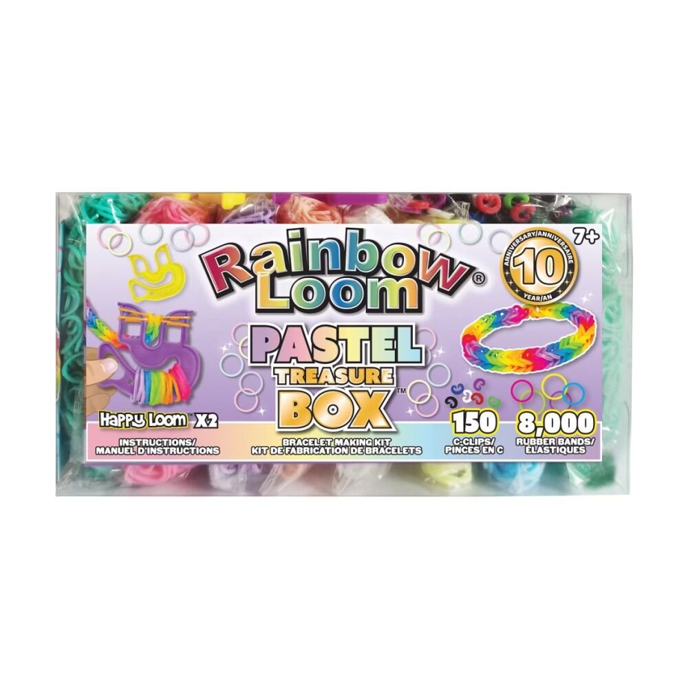 Rainbow Loom 8152pc Treasure Box Pastel Bracelet Bands Kit Craft Set