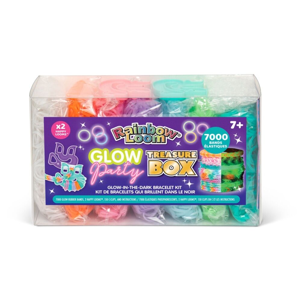 Rainbow Loom 7152pc Treasure Box Glow Bracelet Kit In The Dark Bands