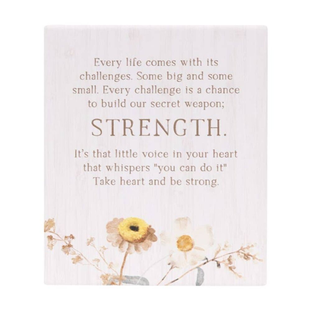 Splosh Rustic Meadow Strength Verse Plaque Beige 12x14cm w/ Stand/Hook (2 Pack)