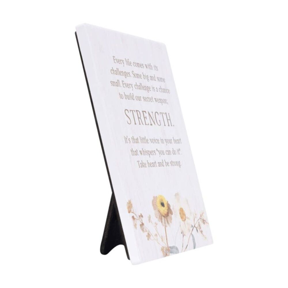 Splosh Rustic Meadow Strength Verse Plaque Beige 12x14cm w/ Stand/Hook (2 Pack) — image 3