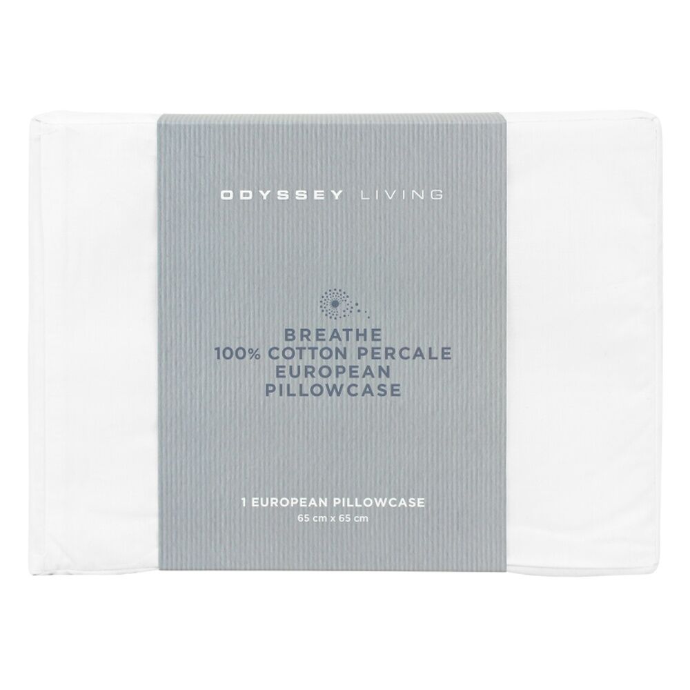 Odyssey Living Breathe Cotton European Pillowcase 65cm x Snow (4 Pack) — image 4