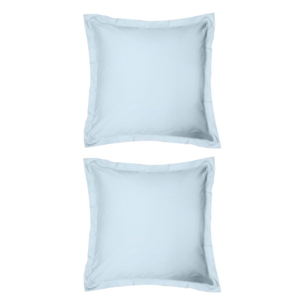 Odyssey Living Breathe Cotton European Pillowcase 65cm x Sky Blue (2 Pack)