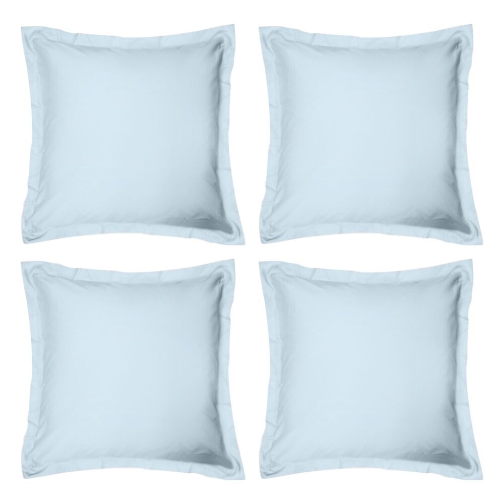 Odyssey Living Breathe Cotton European Pillowcase 65cm x Sky Blue (4 Pack)