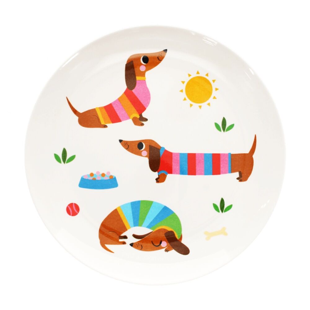 Rex London Melamine Plate Sausage Dog Durable Kids Dining Serveware 21.5cm (2 Pack) — image 2