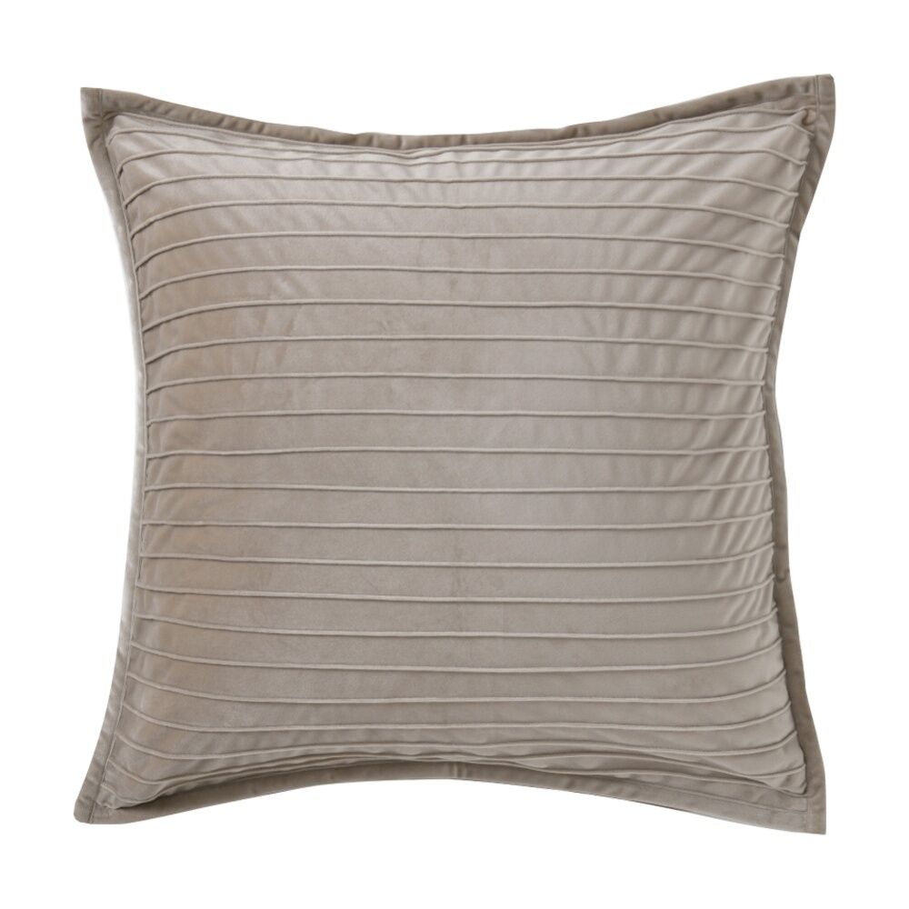 Bianca 65x65cm Saphira Beige/Brown Latte Velvet European Pillowcase