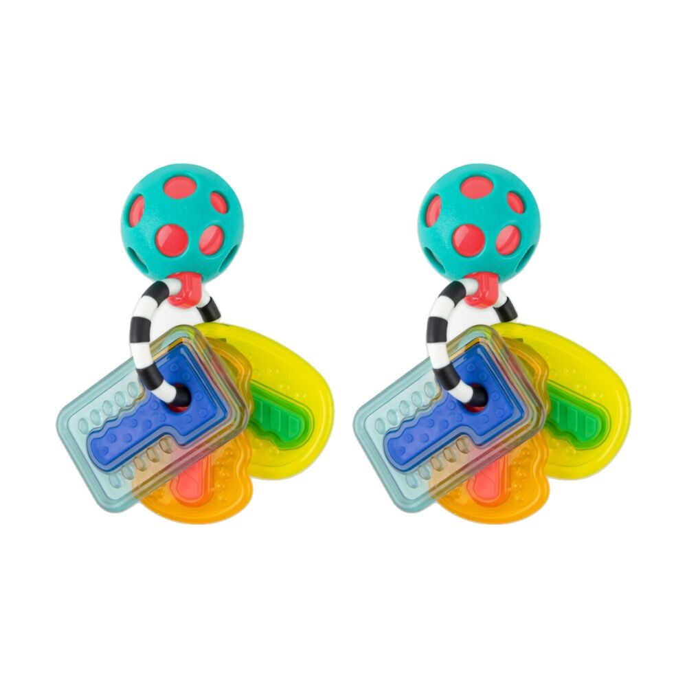 Sassy Baby Drive N Drool Keys Teething Toy With Textures Newborn+ 12cm (2 Pack)