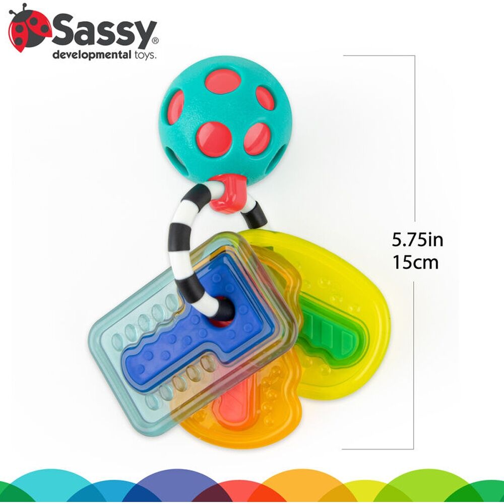 Sassy Baby Drive N Drool Keys Teething Toy With Textures Newborn+ 12cm (2 Pack) — image 4