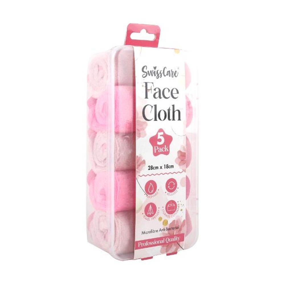 Swisscare 5pc Swisscare Microfibre Antibacterial Reusable Face Cloth 28x18cm (8 Pack) — image 2