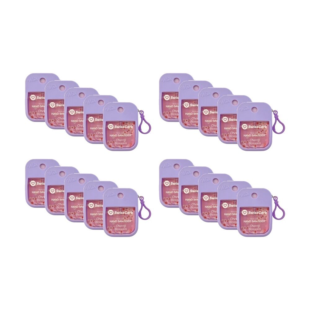 Swisscare Liquid Hand Sanitiser Spray w/ Silicone Case 35mL Assorted (20 Pack)