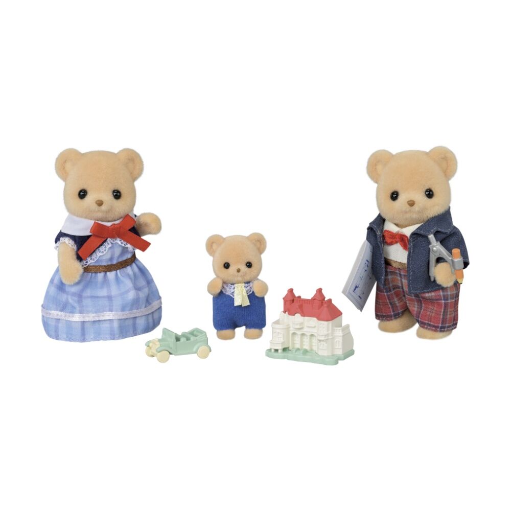 Sylvanian Families Biscuit Bear Family Kids Toy Set w/ Model House & Car 3y+ (7 Pieces) — image 2