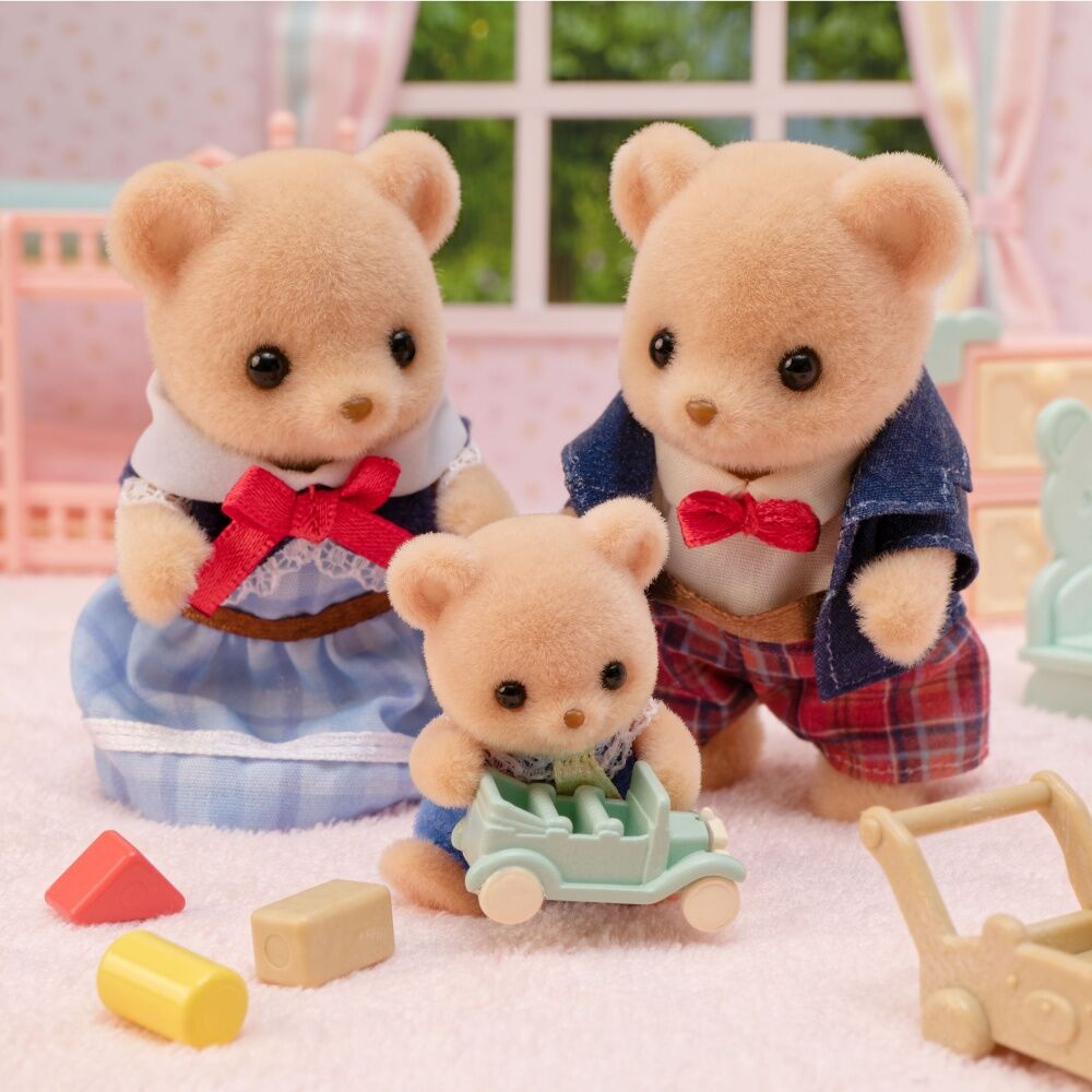 Sylvanian Families Biscuit Bear Family Kids Toy Set w/ Model House & Car 3y+ (7 Pieces) — image 4