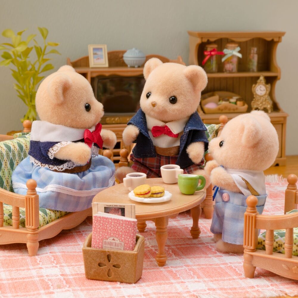 Sylvanian Families Biscuit Bear Family Kids Toy Set w/ Model House & Car 3y+ (7 Pieces) — image 7