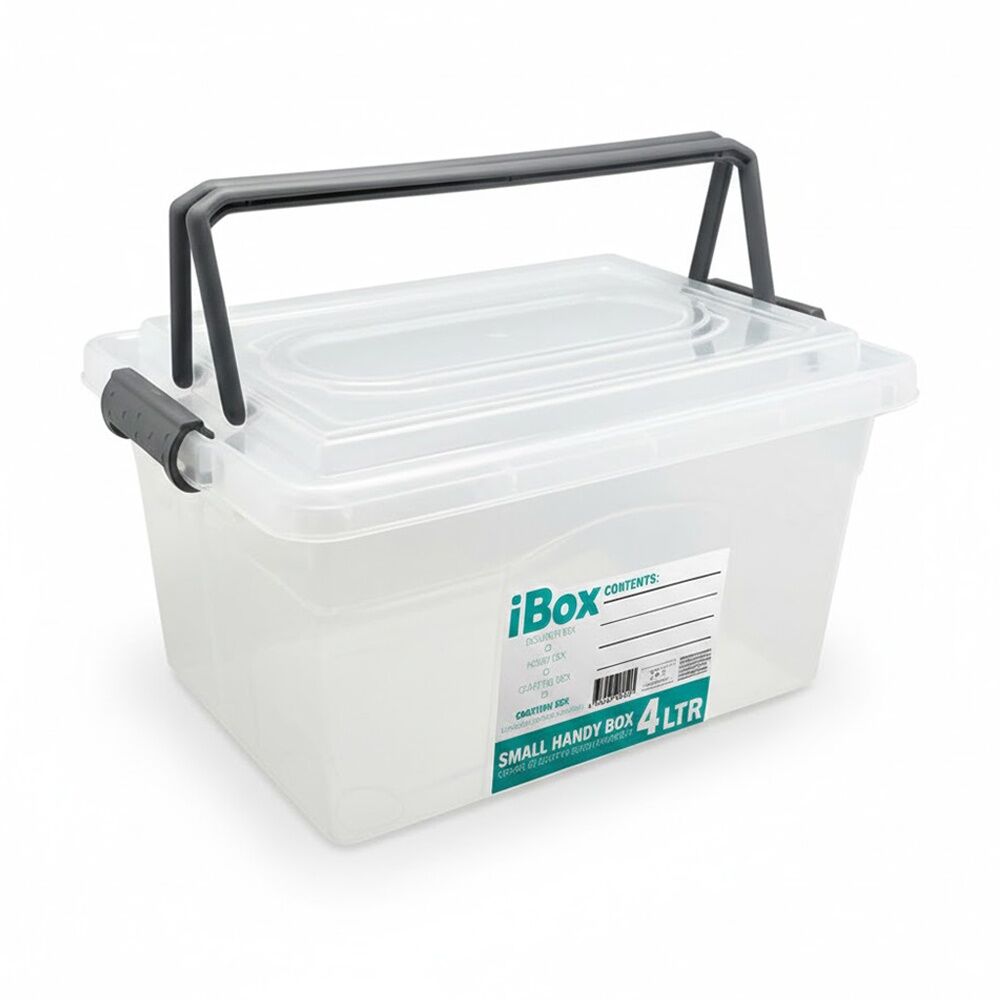 Ibox Medium Plastic Storage Box w/ Lid & Handle 27x19x15cm 4L Assorted (12 Pack) — image 2