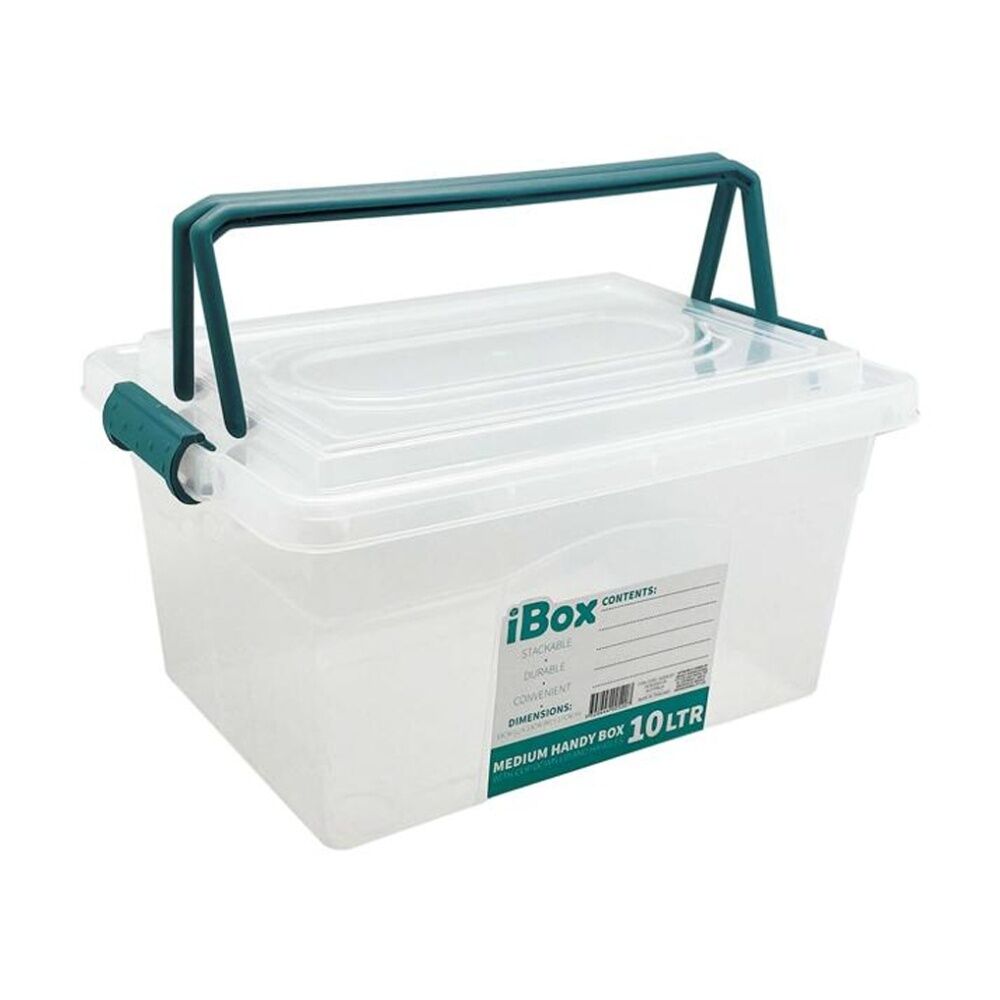 Ibox 33x23x17cm 10L Large Plastic Storage Box w/ Lid & Handle Assorted