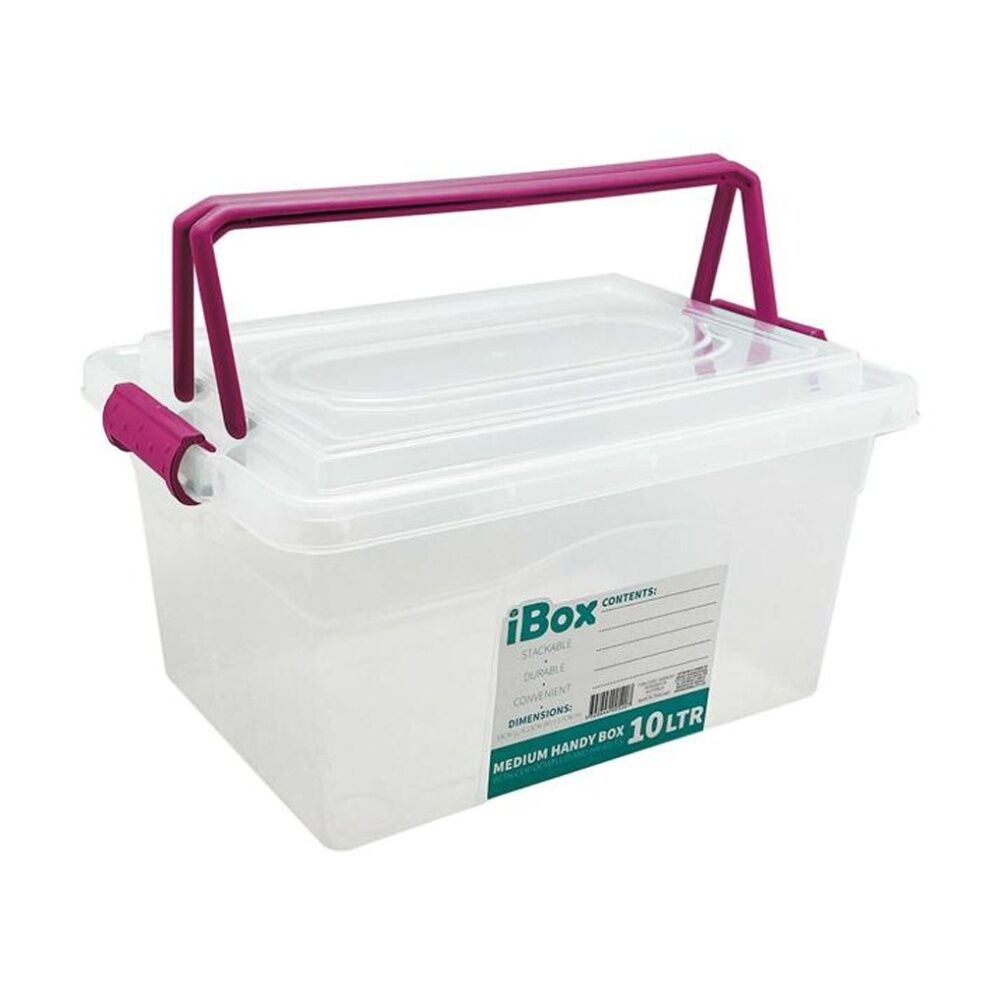 Ibox 33x23x17cm 10L Large Plastic Storage Box w/ Lid & Handle Assorted — image 2