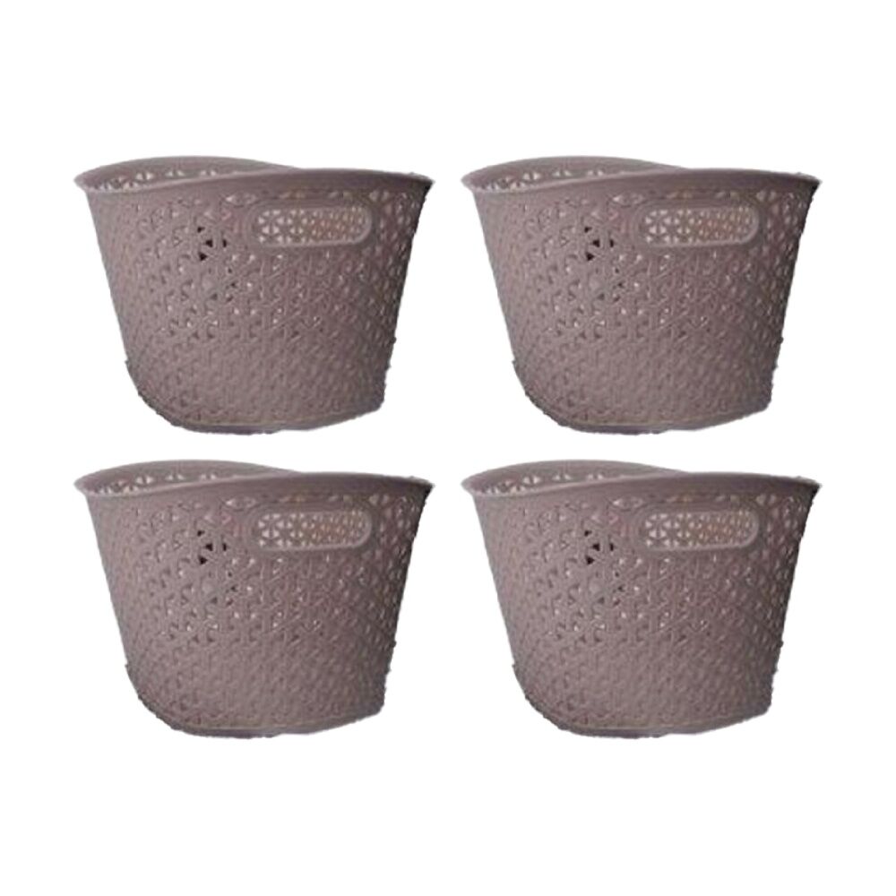 Braz Home Organisation Storage Oval Rattan Basket Small 36x26x18cm Assorted (4 Pack)