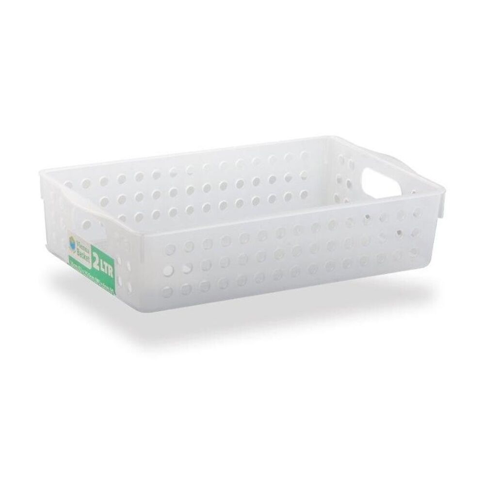 Braz 26x15x6cm White Home Organisation Storage Vienna Basket 2L