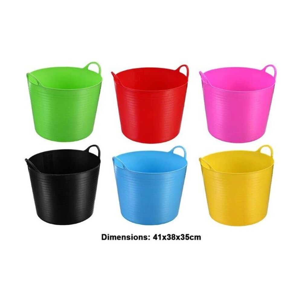 Braz Durable Plastic Storage Bucket Flexi Tub w/ Handles 26L Assorted (8 Pack) — image 3