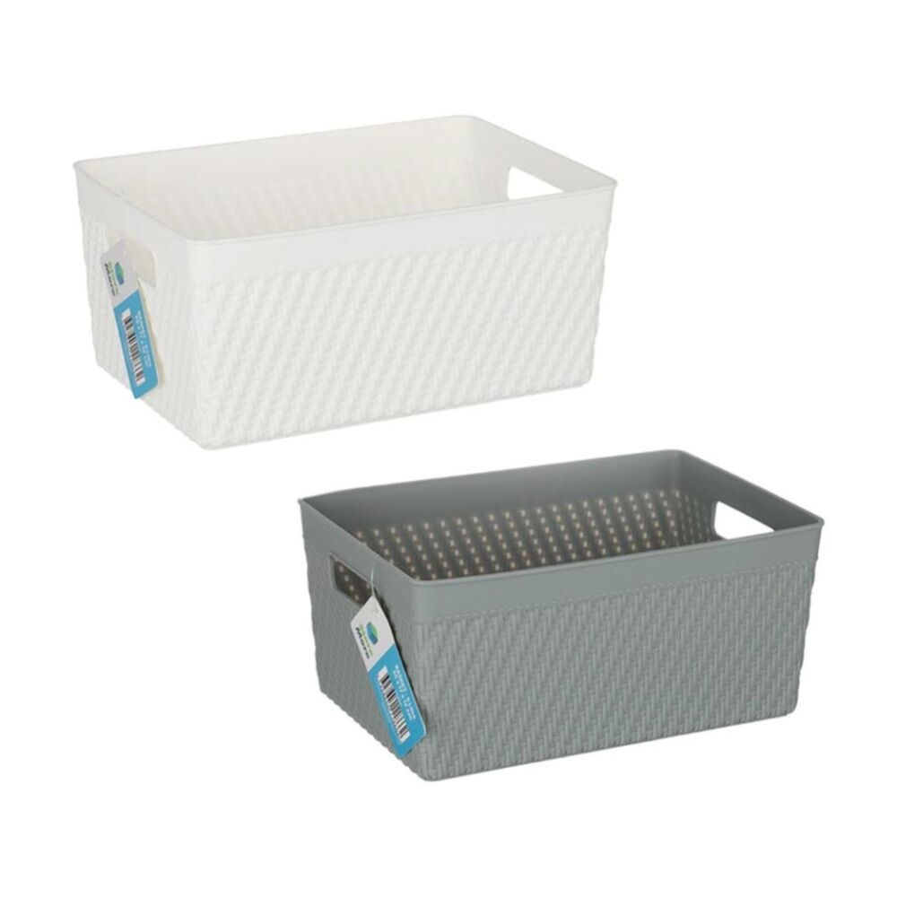 Braz Home Organisation Plastic Thatch Storage Basket 25x17x12cm 5L Assorted (12 Pack) — image 4