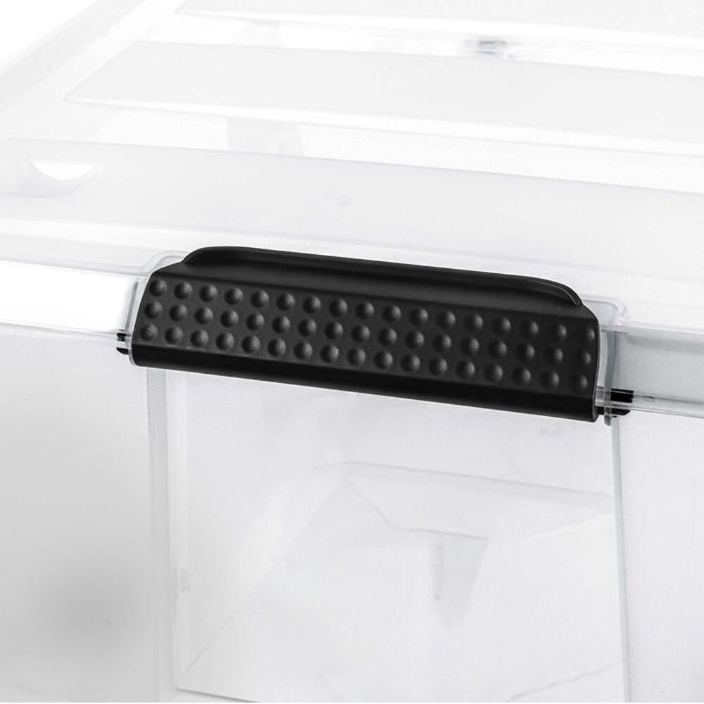 Store More Plastic Storage U Bed Rolling Box w/ Lid Lock Clips 35L Clear (4 Pack) — image 6