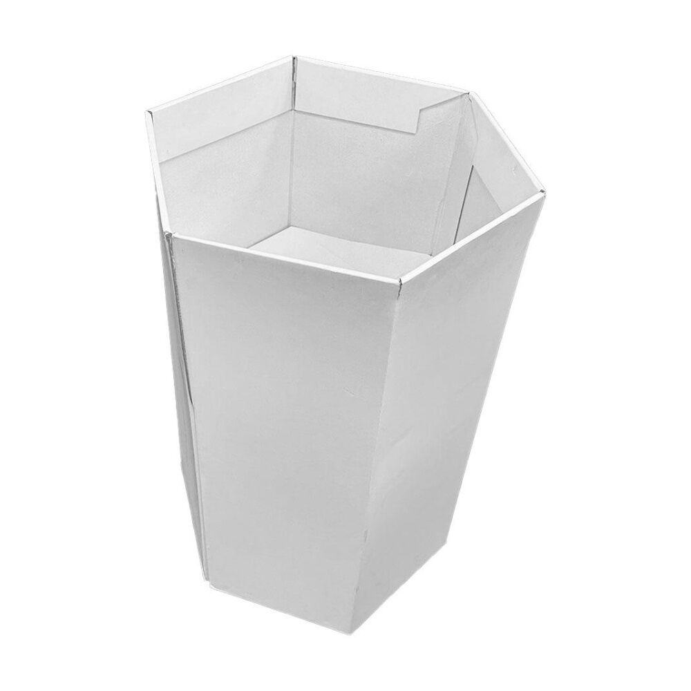 Braz 45x76cm White Hexagon Shaped Cardboard Open Top Dump Bin