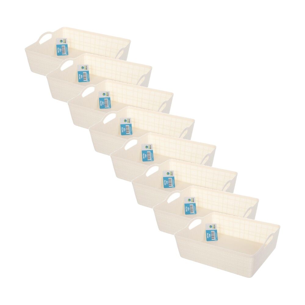 Braz Home Organisation Fabric Storage Jute Tray Large 34x27.5x12cm Assorted (8 Pack)