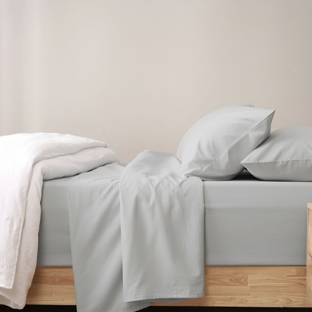 Renee Taylor 400TC Egyptian Cotton Sheet Set w/ Pillowcase Light Grey Deep King
