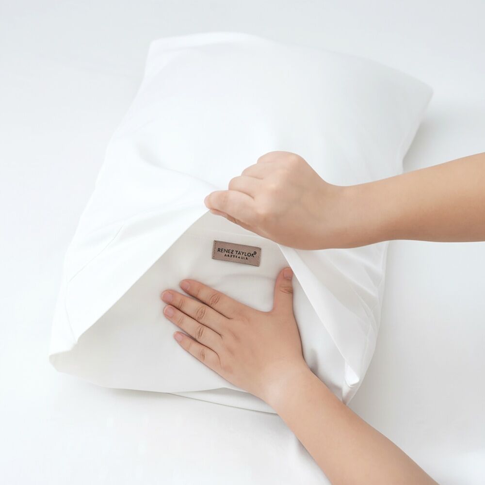 Renee Taylor 400TC Cotton Fitted Sheet & Pillowcase Set White King Single — image 4