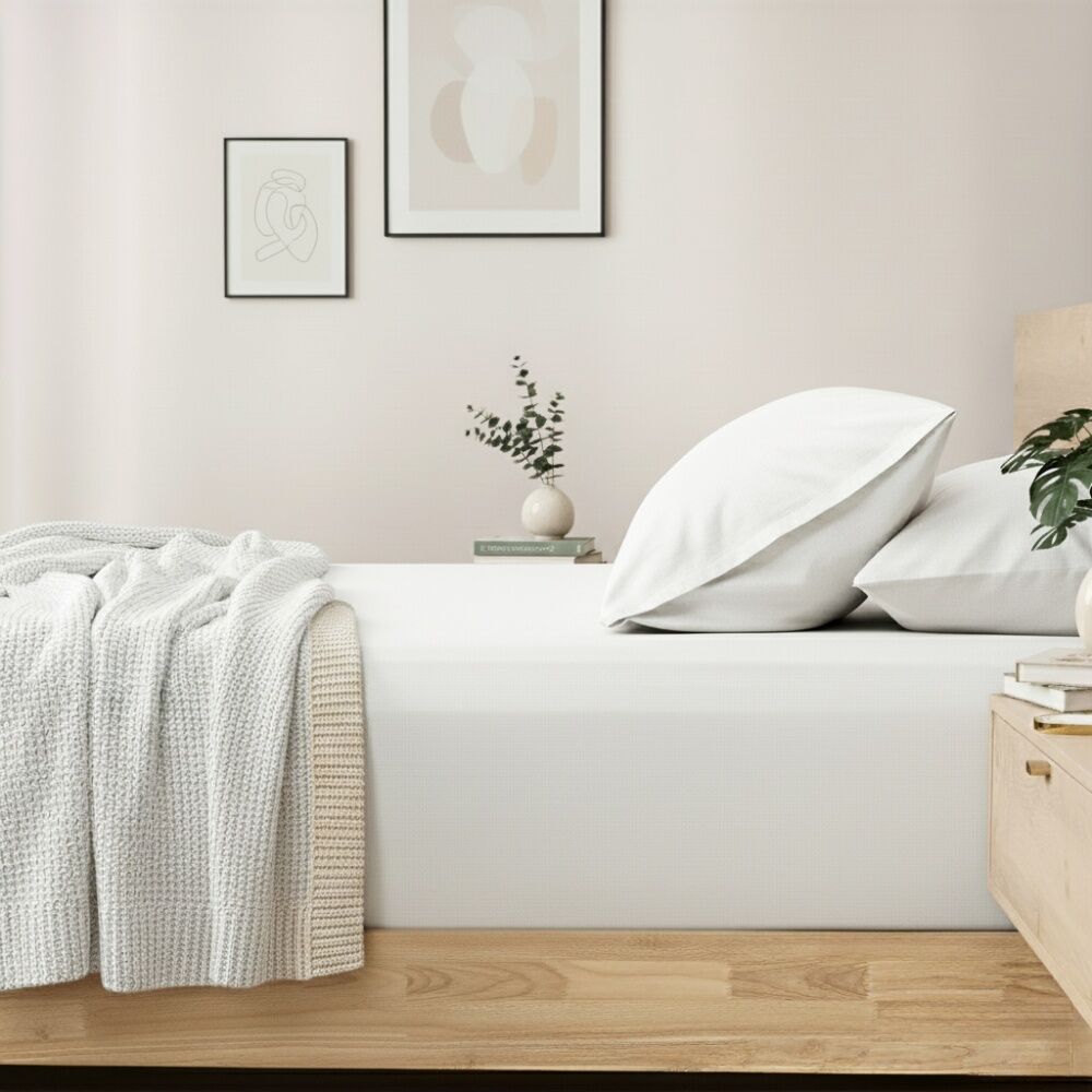 Renee Taylor 400TC Cotton Fitted Sheet & Pillowcase Set White Super King