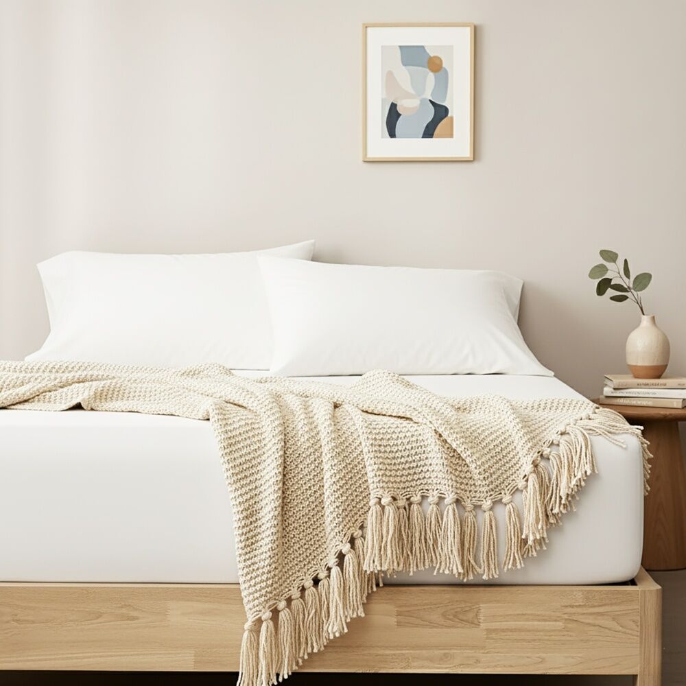 Renee Taylor 400TC Cotton Fitted Sheet & Pillowcase Set White Super King — image 2
