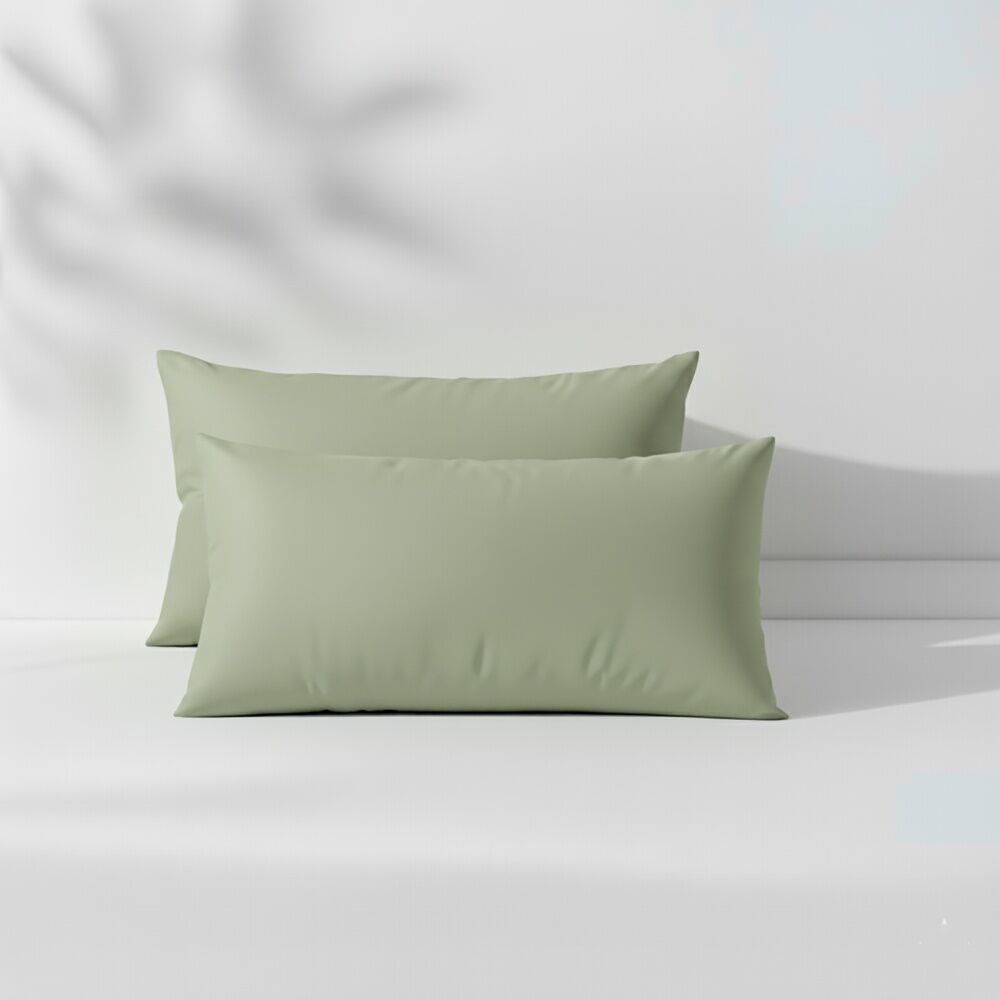 Renee Taylor 400TC Cotton Fitted Sheet & Pillowcase Set Green Deep Queen — image 6