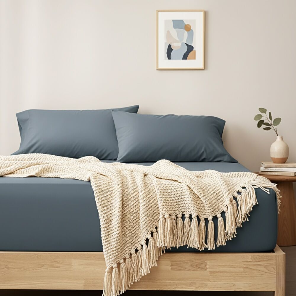 Renee Taylor KG Linen 400TC Cotton Fitted Sheet and Pillowcase Set Long Single — image 2