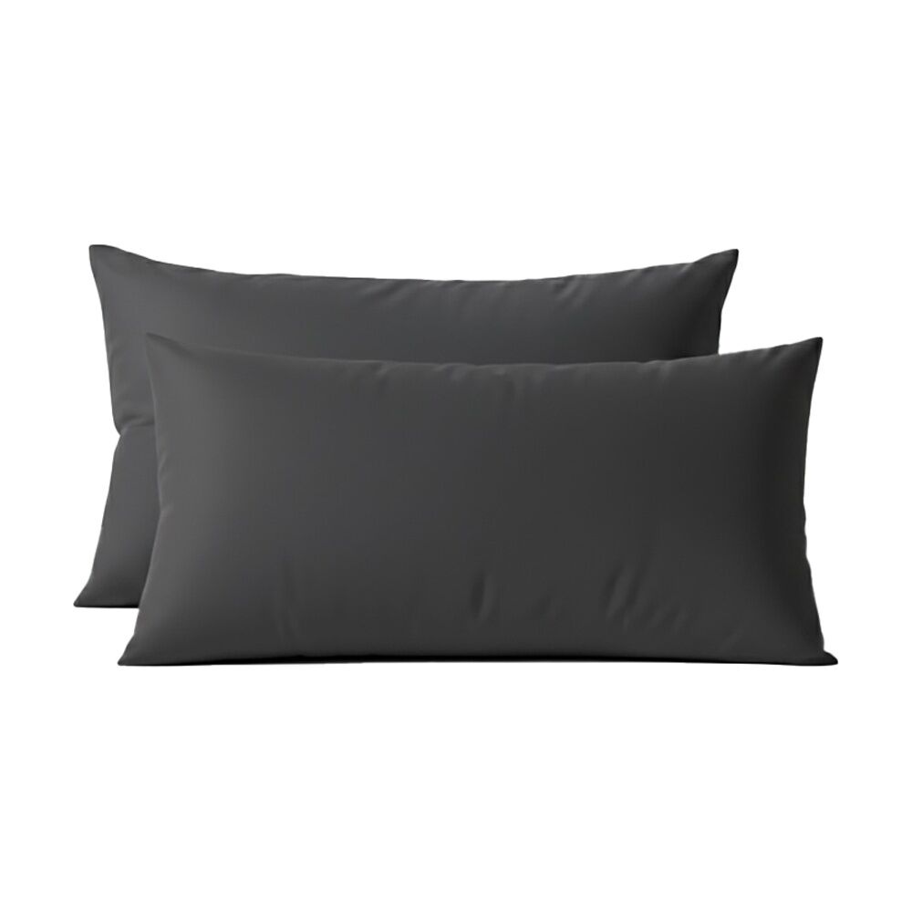 Renee Taylor 400TC Egyptian Cotton King Pillowcase Pair Charcoal 50x90cm (2 Pieces)