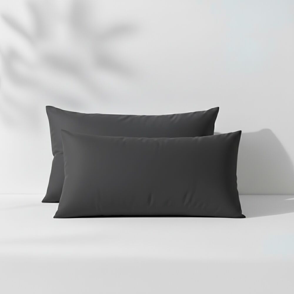 Renee Taylor 400TC Egyptian Cotton King Pillowcase Pair Charcoal 50x90cm (2 Pieces) — image 2