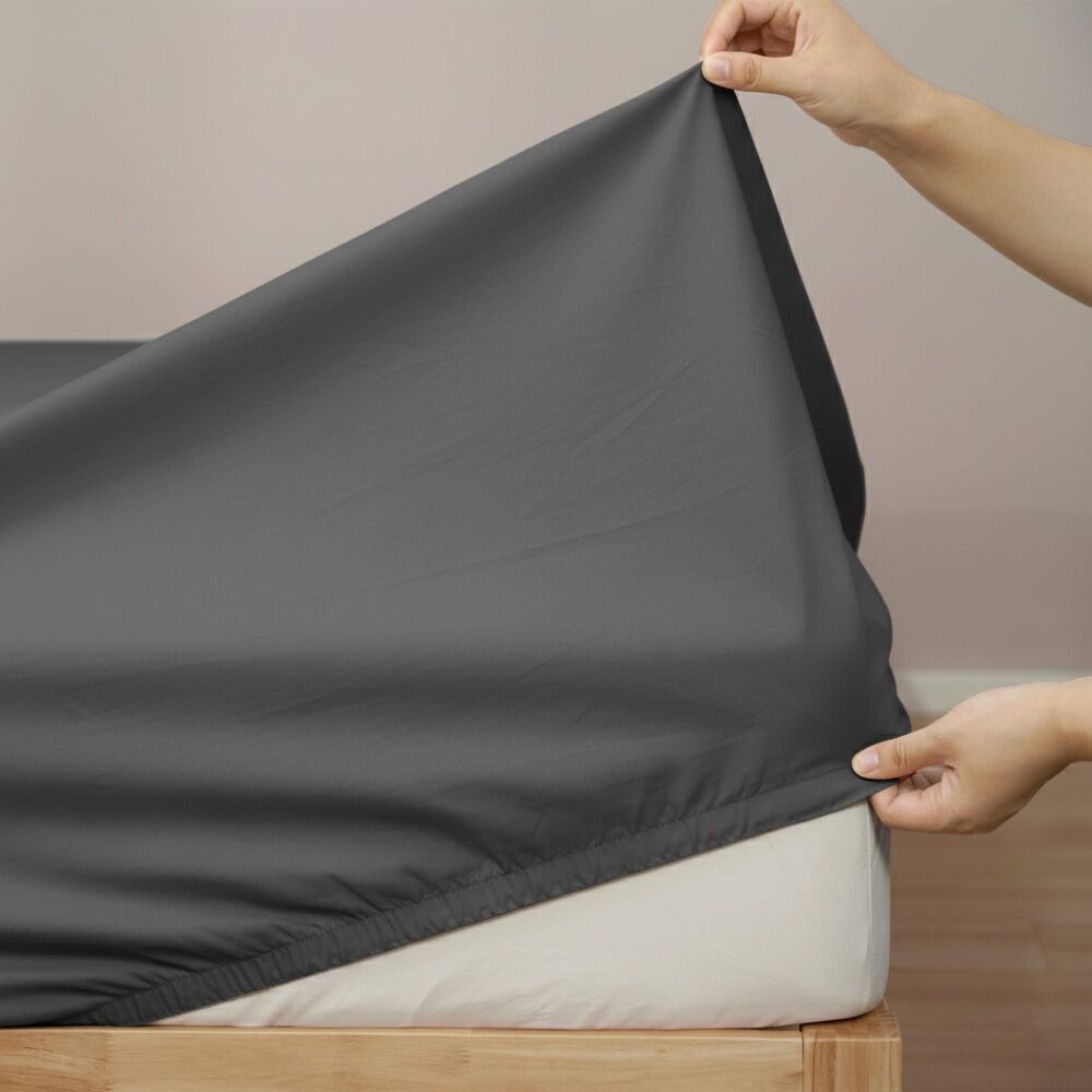 Renee Taylor 400TC Egyptian Cotton King Pillowcase Pair Charcoal 50x90cm (2 Pieces) — image 5