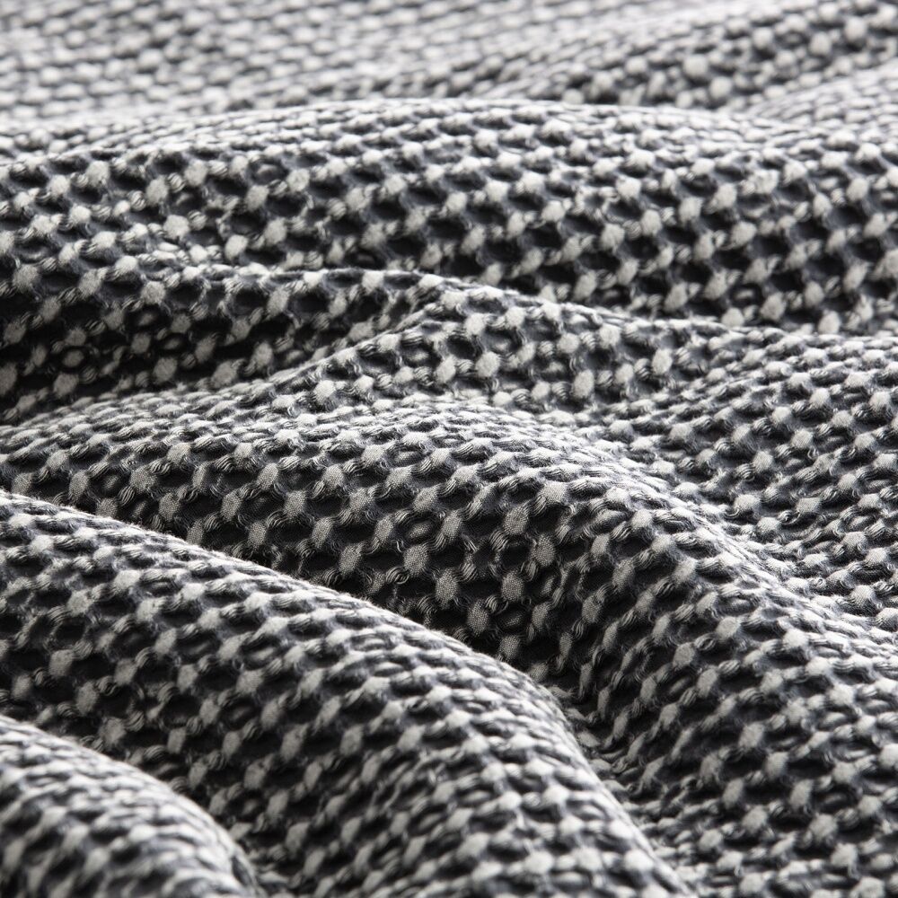 Cloud Linen Boronia Washed Cotton Waffle Comforter Set Charcoal Double/Queen — image 3