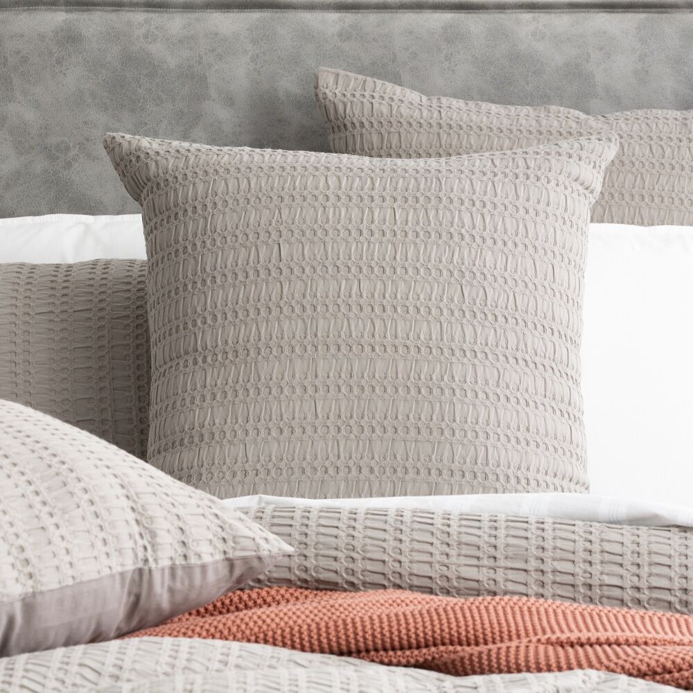 Cloud Linen Celeste Seersucker Cotton Waffle Quilt Cover Set King Charcoal - Breathable All-Season Comfort - Hidden Button Closure - Oeko-tex — image 3