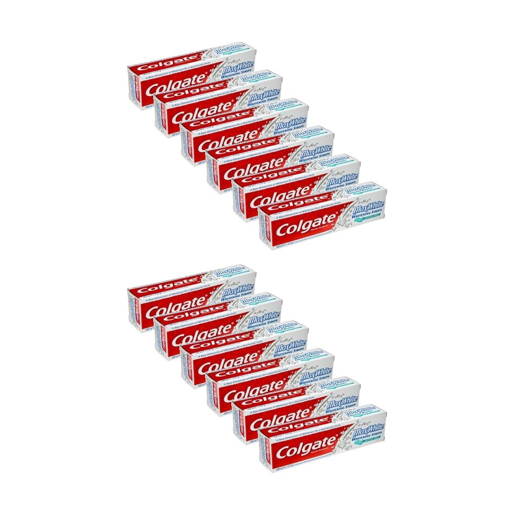 Colgate Max White Toothpaste Infused Whitening Strips 100mL Crystal Mint (12 Pack)