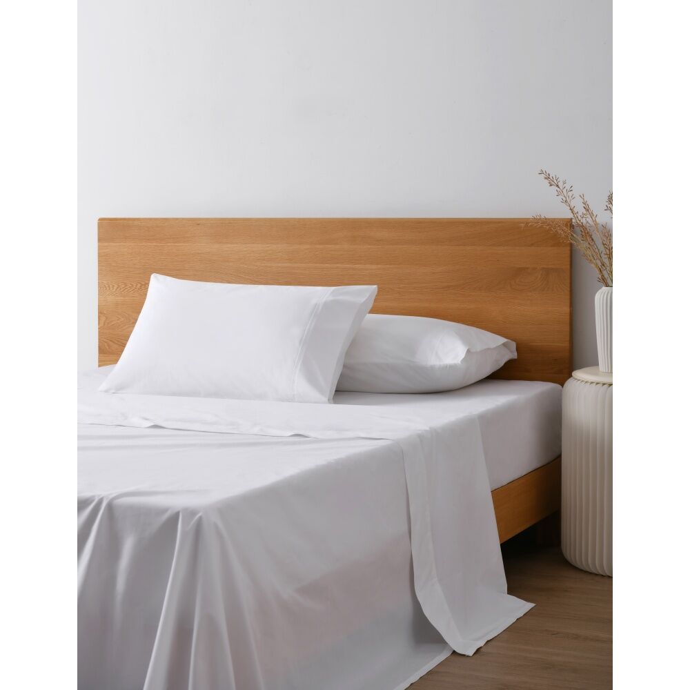 Onkaparinga King Onkaparinga 300TC Hepburn 100% Cotton Percale Sheet Set White