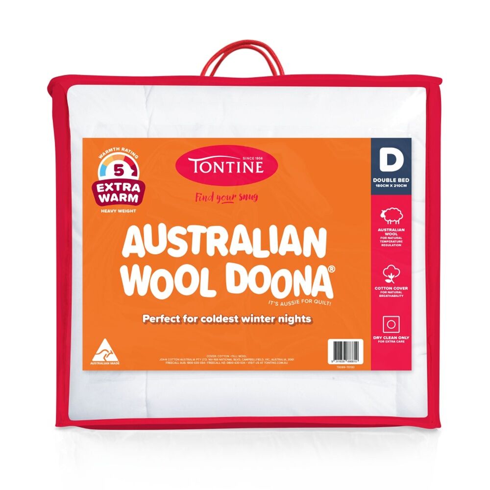 Tontine Australian Wool Doona Extra Warm Winter Quilt Heavyweight