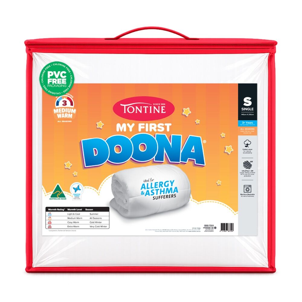 Tontine Kids My First Doona Cotton Cover All Season Warmth Quilt Single 3y+