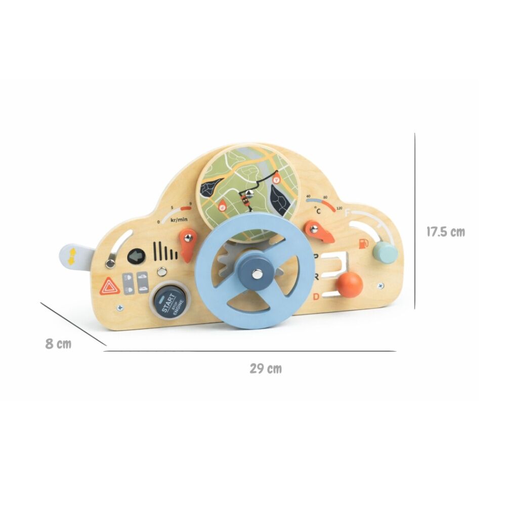Tooky Toy Drive Kids Baby Busy Board Interactive Play Wooden Dashboard — image 4