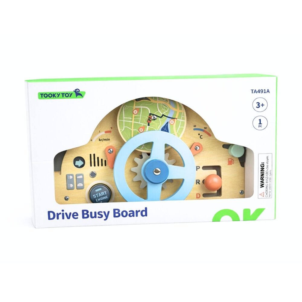 Tooky Toy Drive Kids Baby Busy Board Interactive Play Wooden Dashboard — image 6