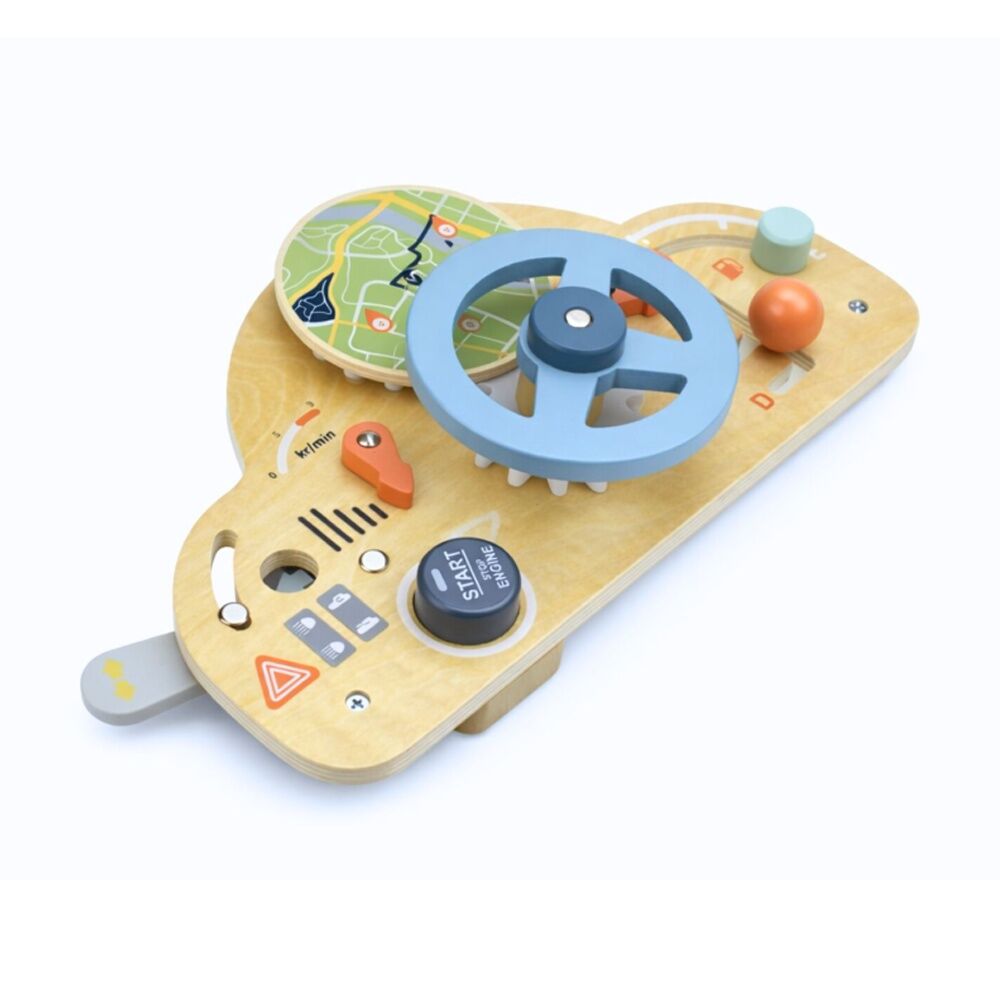 Tooky Toy Drive Kids Baby Busy Board Interactive Play Wooden Dashboard — image 2