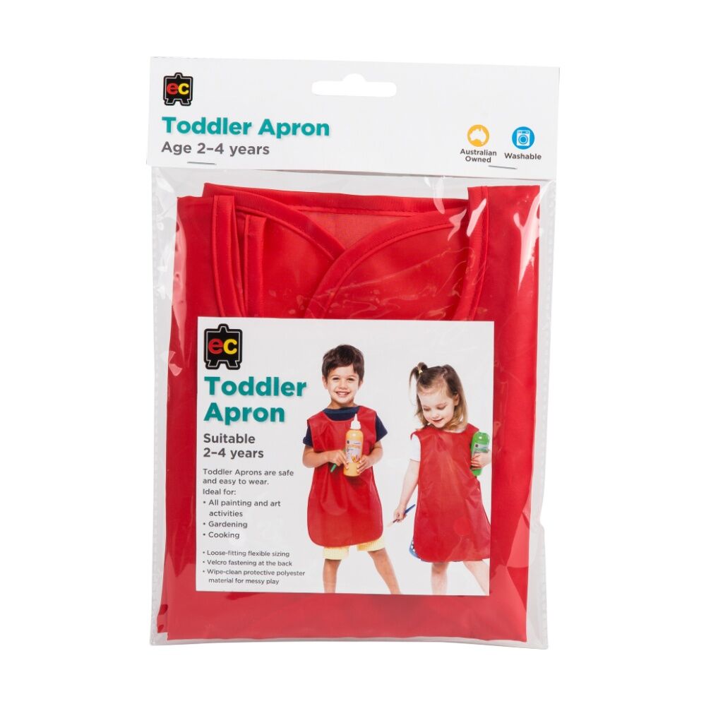 Educational Colours Toddler Junior Artist Paint Apron Red 2-4y (2 Pack) — image 2