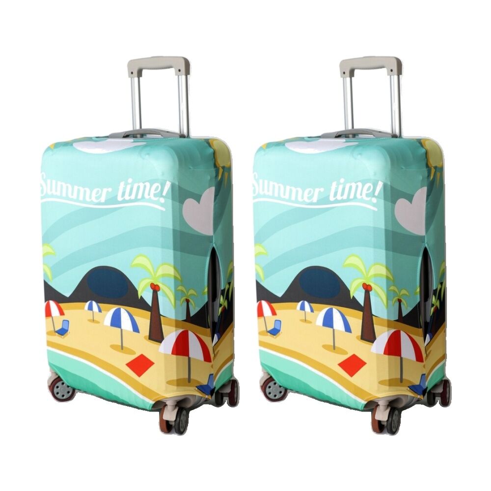 Tosca Luggage Cover Summer Time Design Durable Suitcase Protector Medium (2 Pack)
