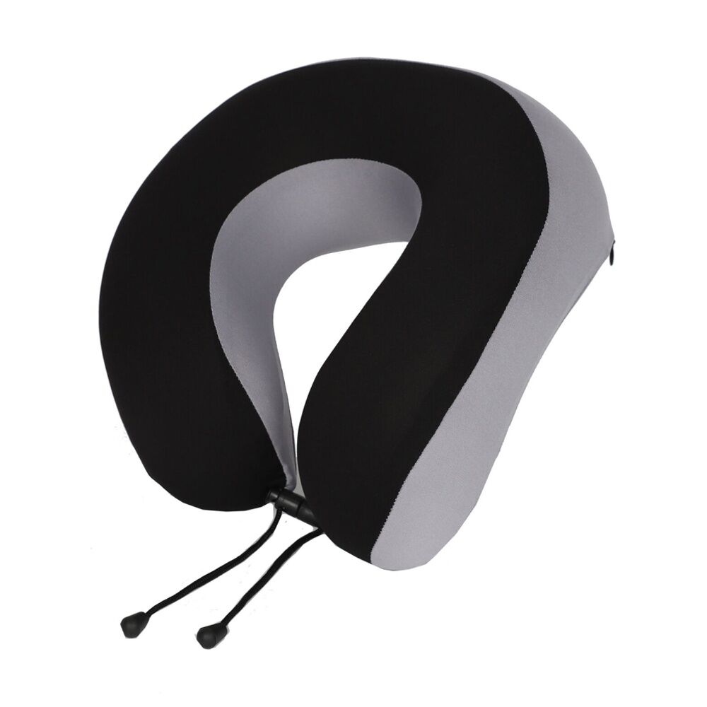 Tosca Memory Foam Neck Cush Travel Support Pillow U-Shaped Black/Grey Tosca
