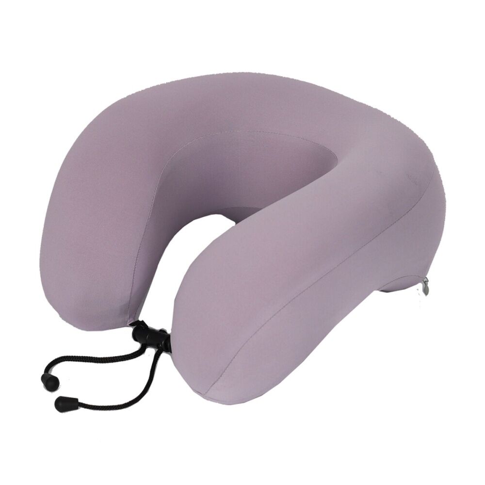 Tosca Memory Foam Neck Cush Travel Support Pillow U-Shaped & Adjustable Cord Lavender