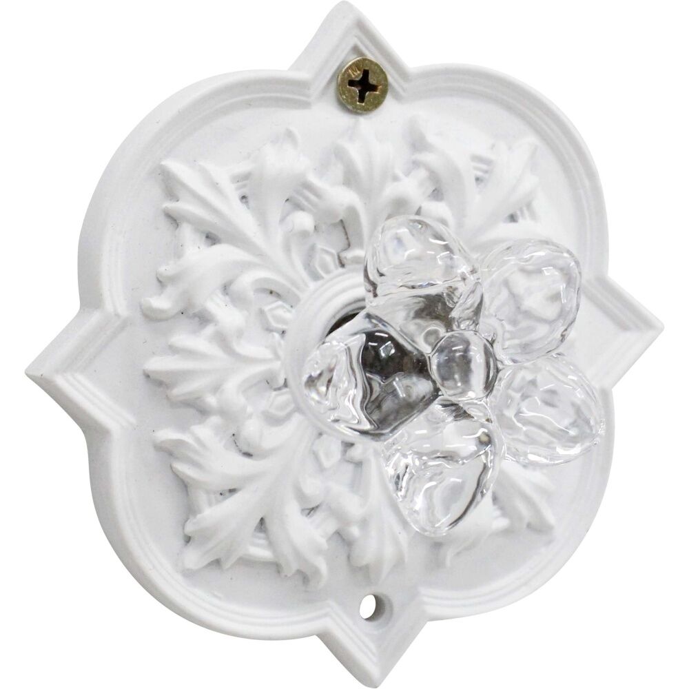 LVD Hermosa Round White Resin Hook Home Wall Decoration 9.3x4x9.3cm (4 Pack) — image 2